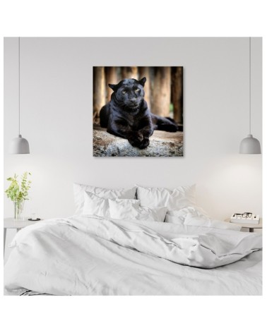 Wandbild für Wohnzimmer - Schwarzer Panther | Feeby