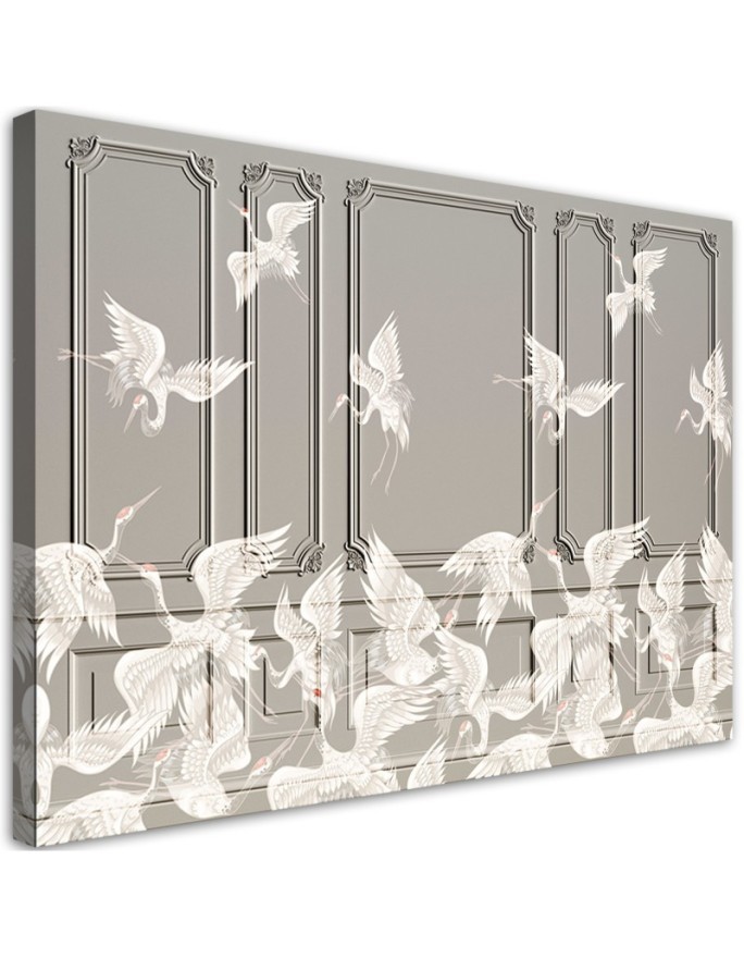 Leinwandbild modern - Krane im Flug | Feeby