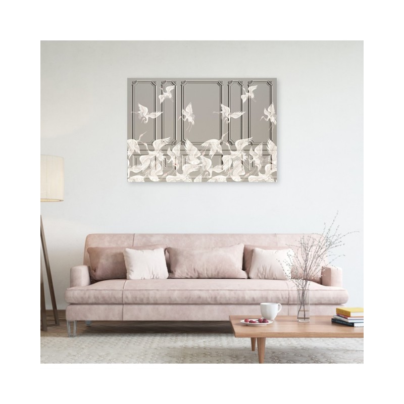 Leinwandbild modern - Krane im Flug | Feeby