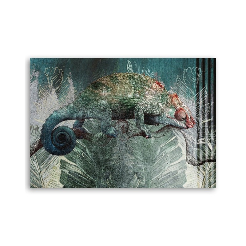 Leinwandbild - Chamäleon im Dschungel | Feeby