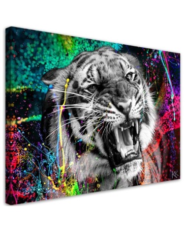 Canvas painting tiger animal nature abstract | FEEBY