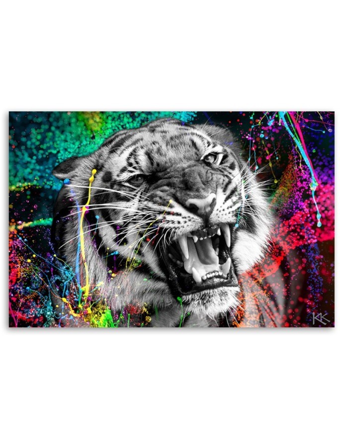 Canvas painting tiger animal nature abstract | FEEBY