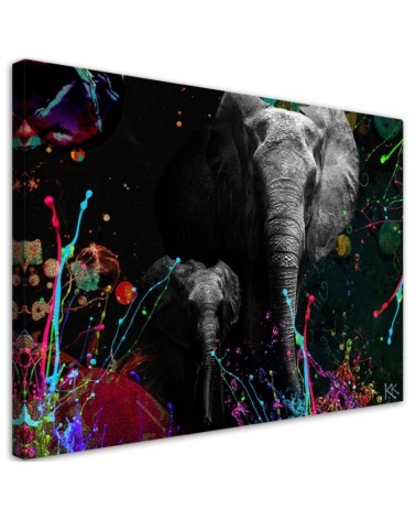 Leinwandbild modern - Elefant Bunte Abstrakt | Feeby
