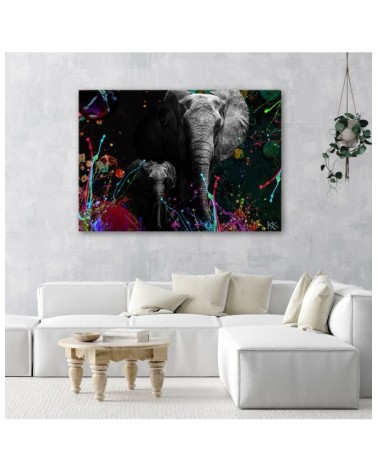 Leinwandbild modern - Elefant Bunte Abstrakt | Feeby
