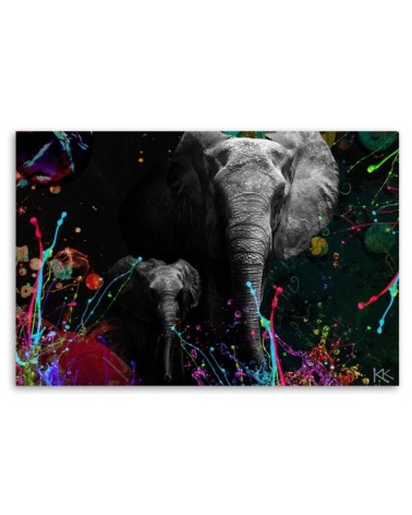 Leinwandbild modern - Elefant Bunte Abstrakt | Feeby