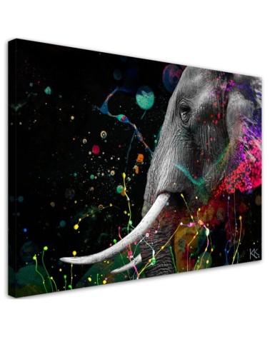 African elephant abstract wall art painting for living room | FEEBY