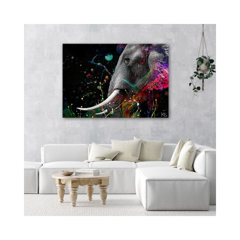 Leinwandbild - Afrikanische Elefant -Abstraktion | Feeby