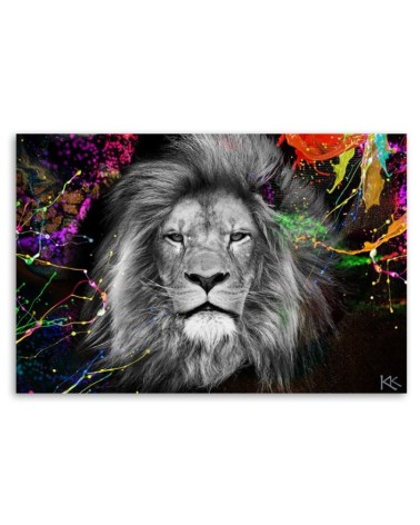 Bild auf Leinwand - Bunte Löwe Abstrakt Tiere | Feeby