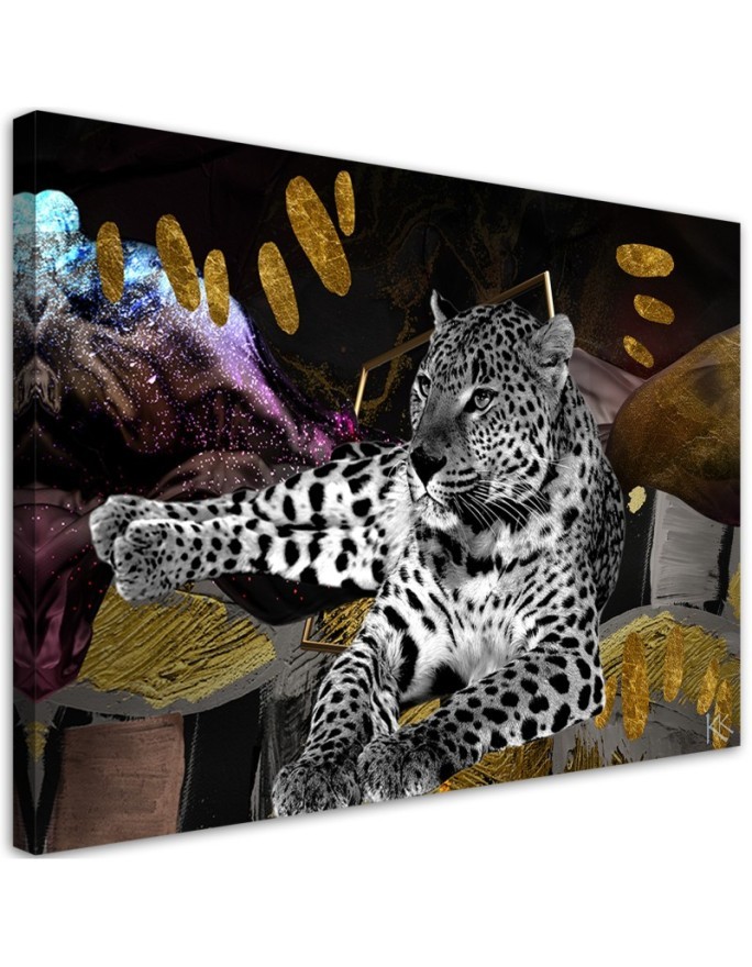 Leinwandbild - Lampart Farbige Abstrakt | Feeby