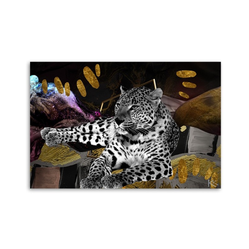 Leinwandbild - Lampart Farbige Abstrakt | Feeby