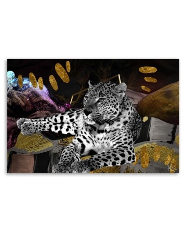 Leinwandbild - Lampart Farbige Abstrakt | Feeby