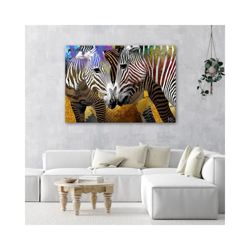 Bild auf Leinwand - Abstrakte Zebra Tier | Feeby
