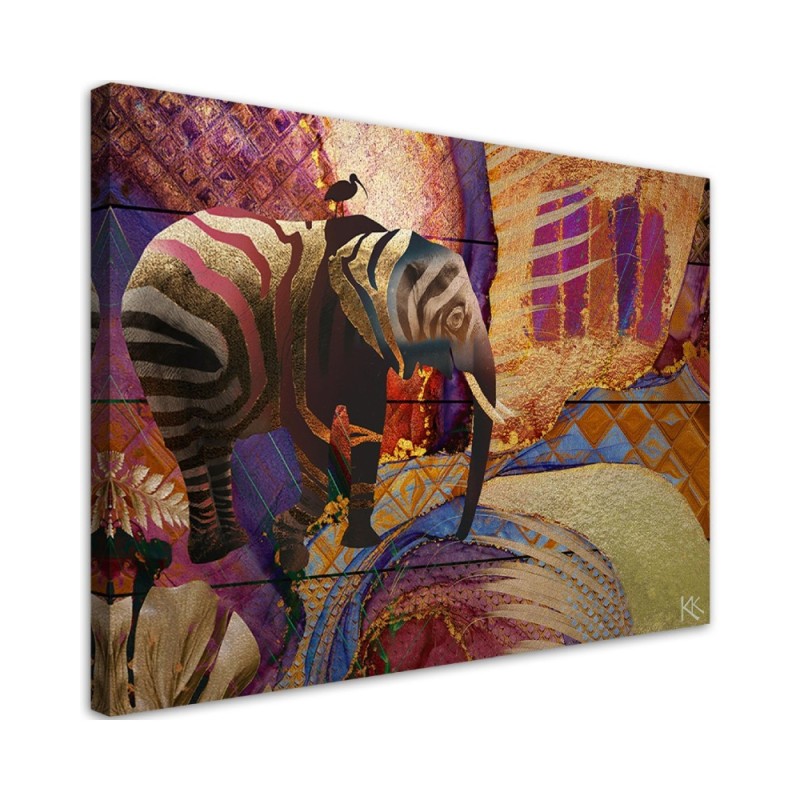 Leinwanddruck - Goldener Elefant Abstrakt | Feeby