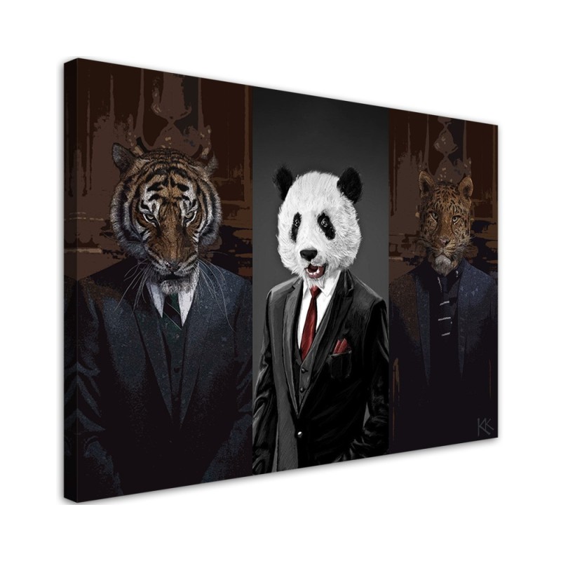 Leinwandbild - Tiere in Anzügen | Feeby
