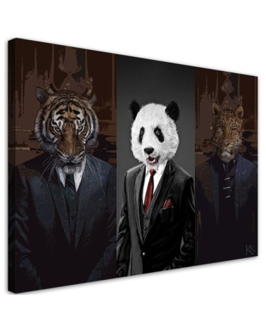 Youthful canvas painting Animals in suits | FEEBY