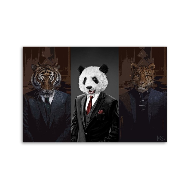 Leinwandbild - Tiere in Anzügen | Feeby