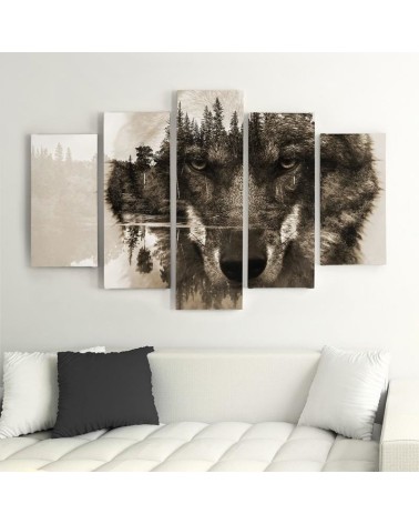 Leinwandbild - Wolf Wald Tiere Natur | Feeby