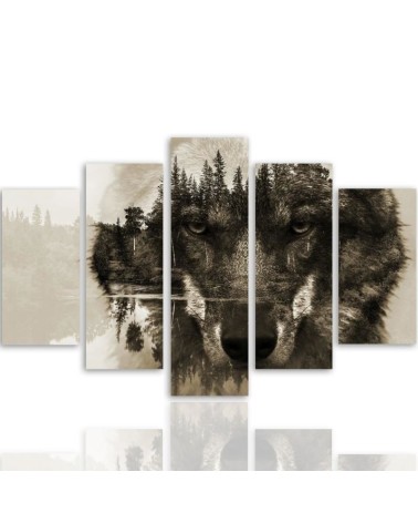Leinwandbild - Wolf Wald Tiere Natur | Feeby