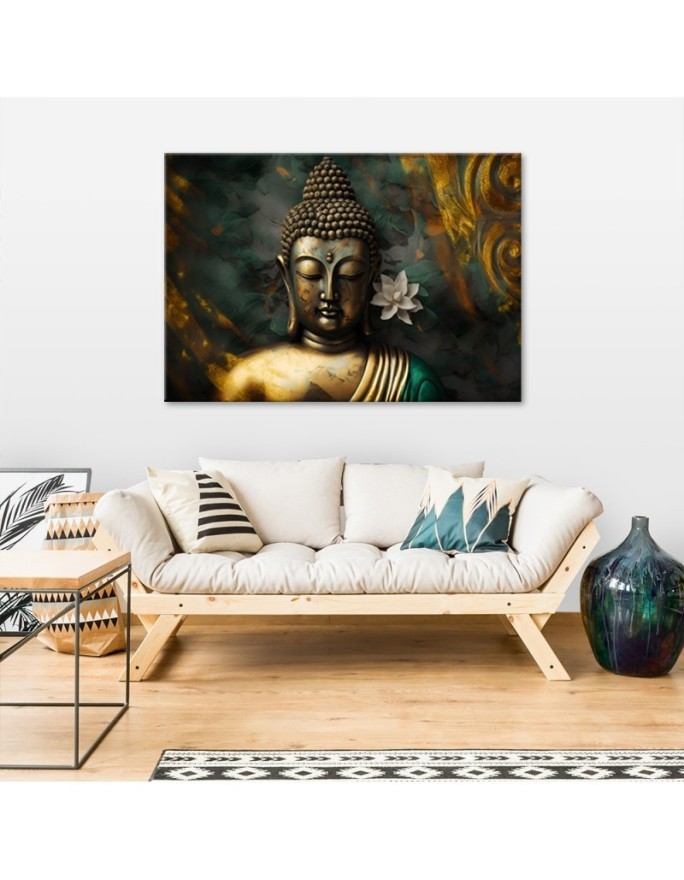 Modern AI Canvas painting for the living room - Zen abstract Buddha | FEEBY