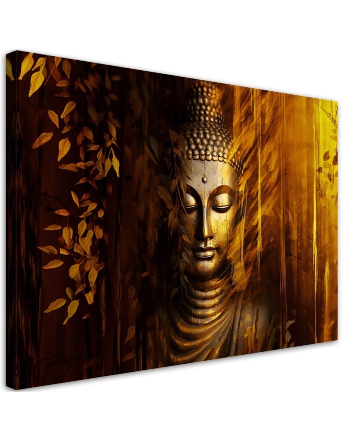 Modernes Wandbild - Goldener Buddha | Feeby