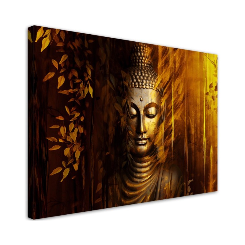 Modernes Wandbild - Goldener Buddha | Feeby