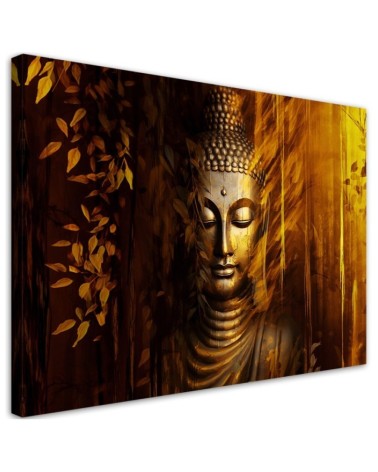 Modernes Wandbild - Goldener Buddha | Feeby