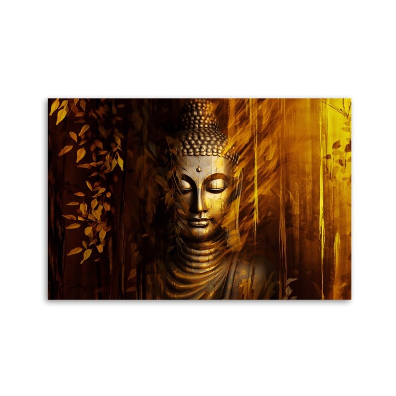Modernes Wandbild - Goldener Buddha | Feeby