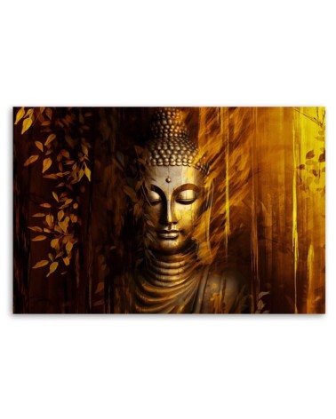 Modernes Wandbild - Goldener Buddha | Feeby
