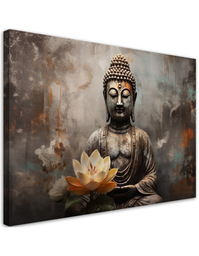 Bild auf Leinwand - Meditierender Buddha abstrakt | Feeby