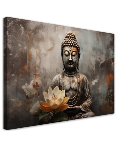 Bild auf Leinwand - Meditierender Buddha abstrakt | Feeby
