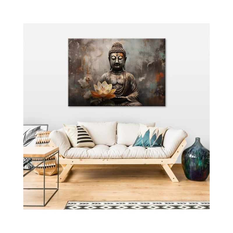 Bild auf Leinwand - Meditierender Buddha abstrakt | Feeby