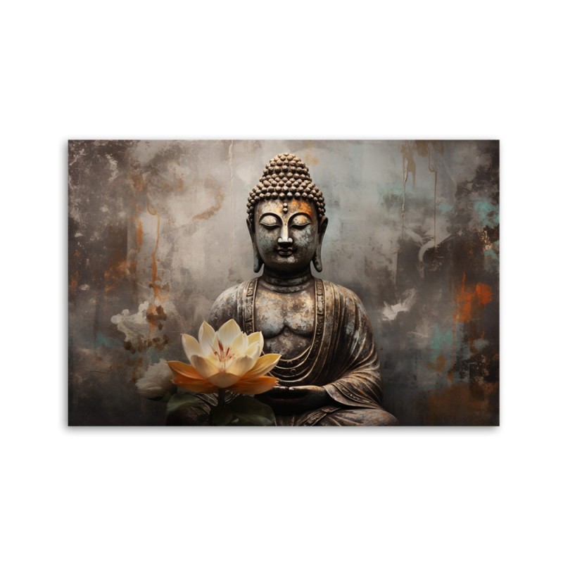 Bild auf Leinwand - Meditierender Buddha abstrakt | Feeby
