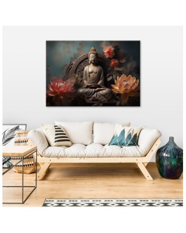 Leinwandbild - Buddha Zen-Blumen | Feeby