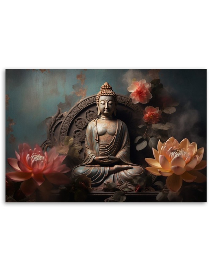 Najmodniejsze wzory do salonu - Budda Kwiaty Zen | FEEBY