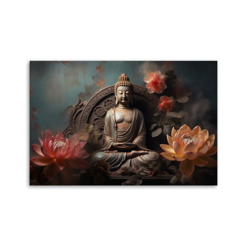 Leinwandbild - Buddha Zen-Blumen | Feeby