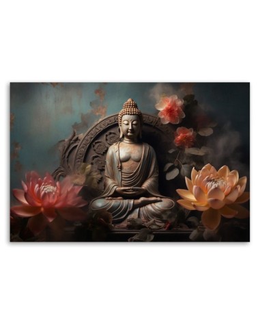 Leinwandbild - Buddha Zen-Blumen | Feeby