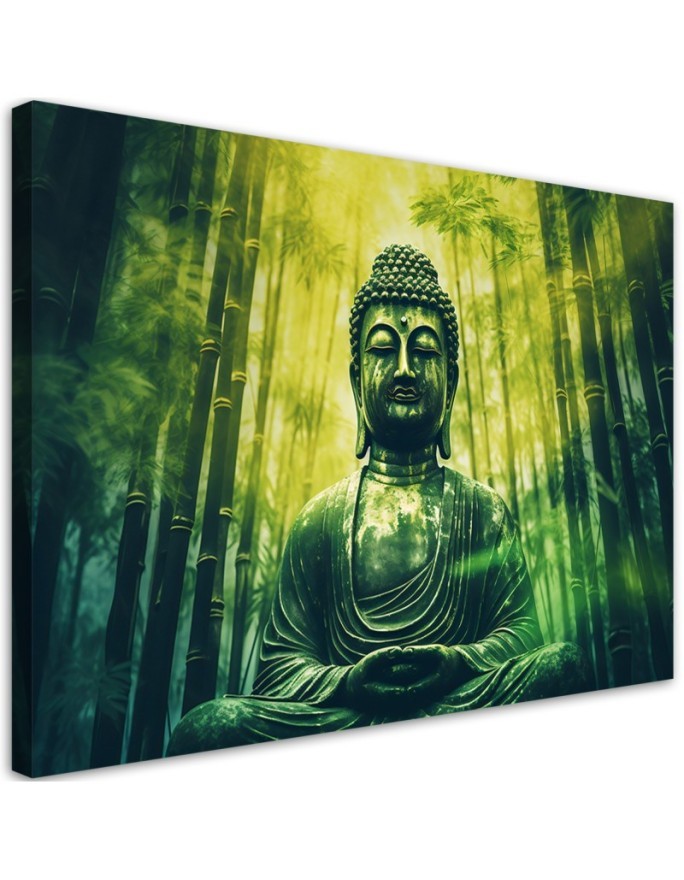 Leinwandbild modern - Buddha und Zen-Bambus | Feeby