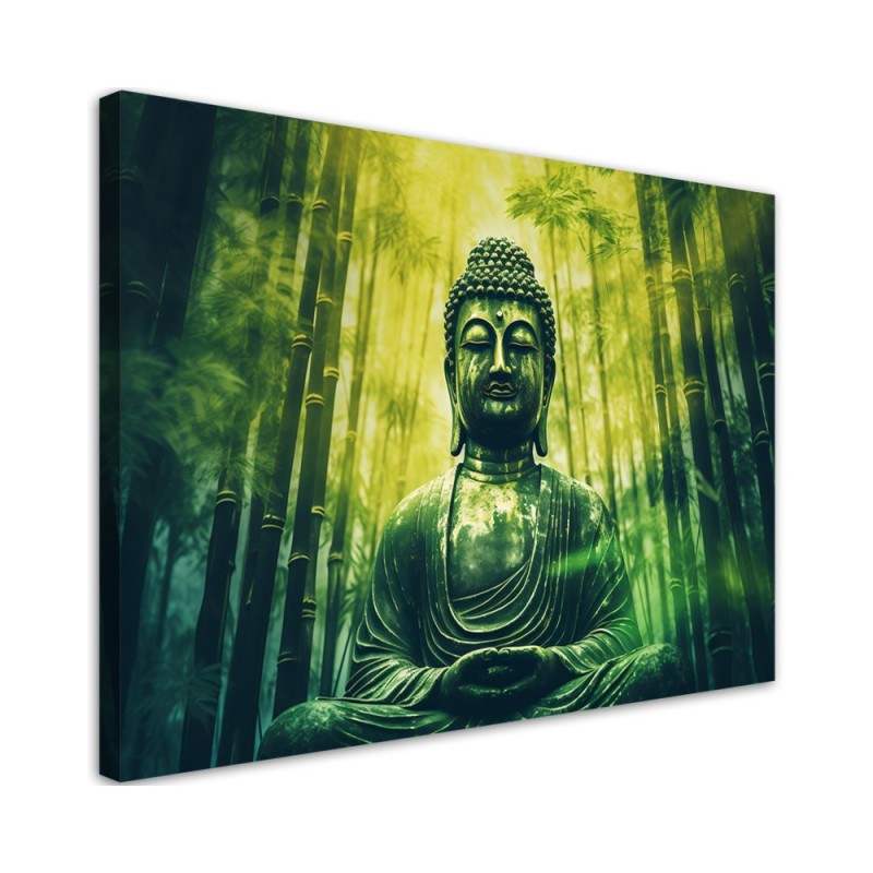 Leinwandbild modern - Buddha und Zen-Bambus | Feeby