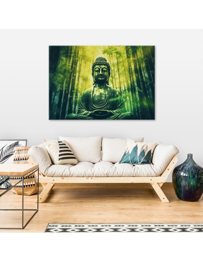 Stylowe obrazy do salonu - Budda i bambusy zen | FEEBY