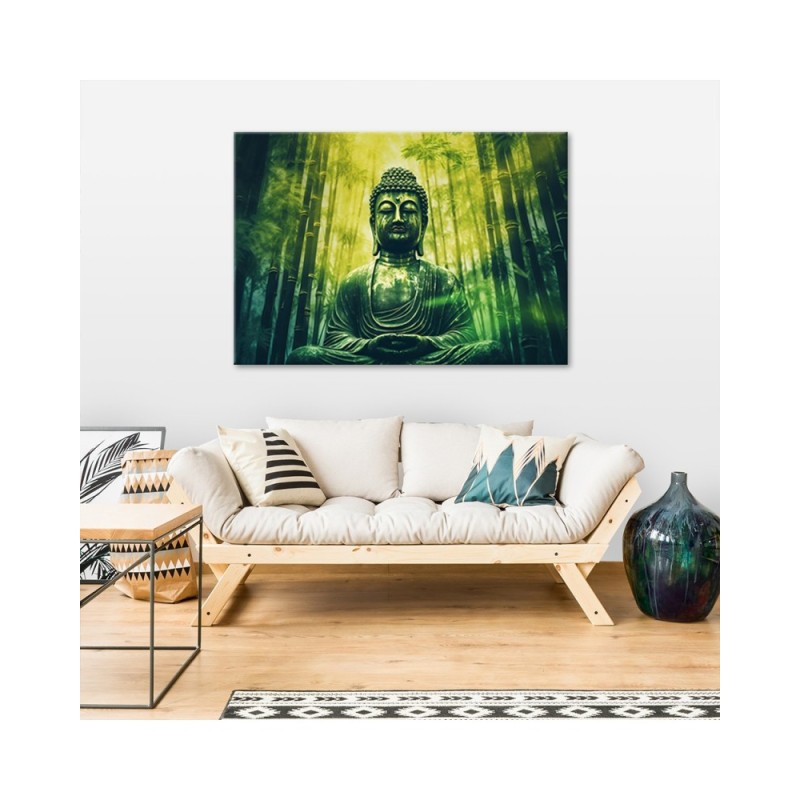 Leinwandbild modern - Buddha und Zen-Bambus | Feeby
