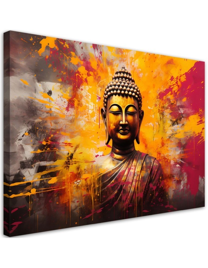Bild auf Leinwand - Buddha-Statue bunt abstrakt | Feeby
