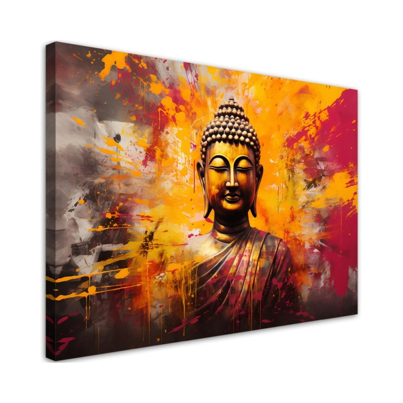 Bild auf Leinwand - Buddha-Statue bunt abstrakt | Feeby