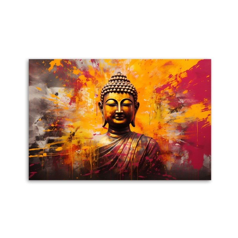 Bild auf Leinwand - Buddha-Statue bunt abstrakt | Feeby