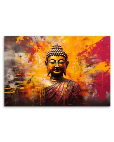 Bild auf Leinwand - Buddha-Statue bunt abstrakt | Feeby