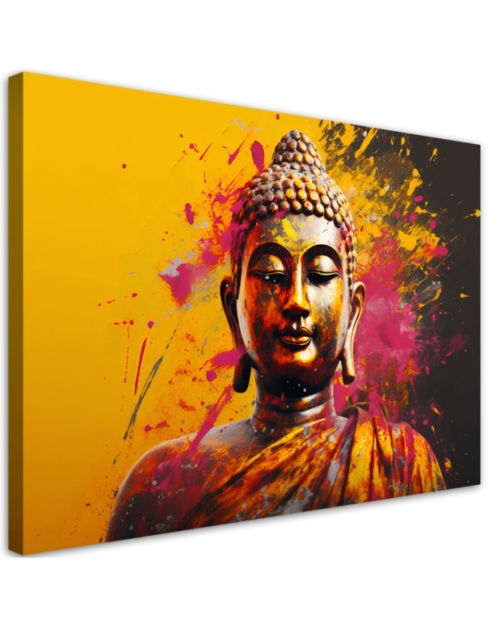 Leinwandbild - Buddha auf abstraktem Hintergrund | Feeby