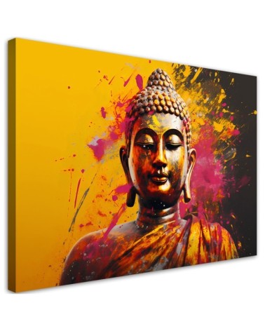 Leinwandbild - Buddha auf abstraktem Hintergrund | Feeby