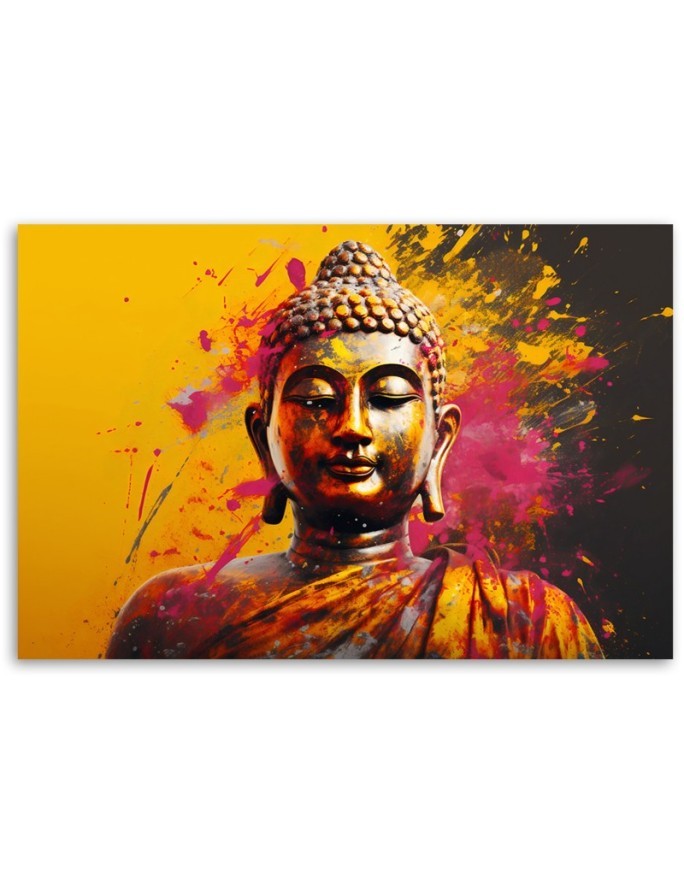 Obraz AI drukowany do salonu - Budda na abstrakcyjnym tle | FEEBY
