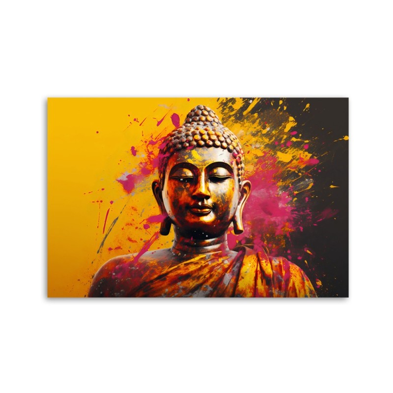 Leinwandbild - Buddha auf abstraktem Hintergrund | Feeby