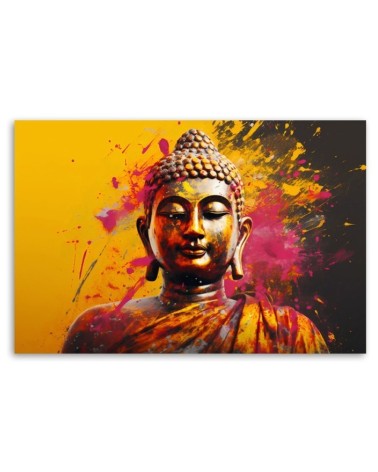 Leinwandbild - Buddha auf abstraktem Hintergrund | Feeby