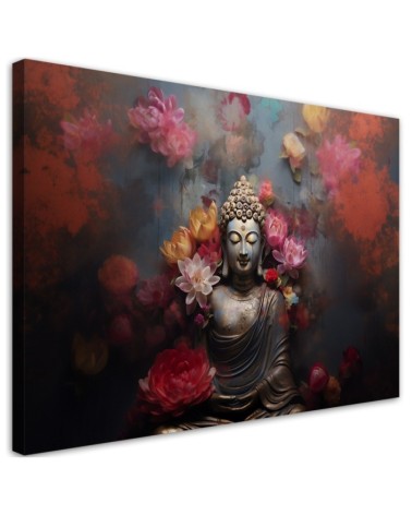 Canvas print AI - Buddha flowers Zen abstract | FEEBY